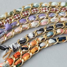 New Fashion Brand Woman Handbag Accessory Chains Detachable Floral Gold Silver Metal Silk Strap Women DIY Chain Bag Handles