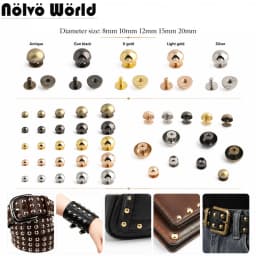 30/100/200PCS 8-20mm Mushroom Dome Bolt Metal Round Button Rivets For Handbag Clothing Decoration Screw Back Studs Accessories