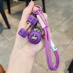 Fitness Keychain Gym Lover Barbell Key Chain Weightlifting Keyring Weight Plate Gym Gifts Workout Gifts Bag Charm Backp