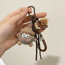Fashion Coal Ball Camera Bag Keychain Cute Charm Maximalist Braided Rope Bag Ornaments Women's Accessory