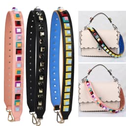 90cm Leather Shoulder Bag Strap With Rivet Customize Female Bag Handles Strap Removable Women DIY Handbag Accessories