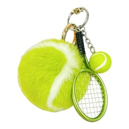 Cute Tennis Keychain Pendant with Racket Cartoon Ball School Bag Pendant Multi-Purpose Sports Player Jewelry Accessories
