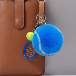 Cute Tennis Keychain Pendant with Racket Cartoon Ball School Bag Pendant Multi-Purpose Sports Player Jewelry Accessories