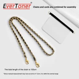 EverToner Fashion replacement bag chain and transparent card bag inner liner suitable for small C-anel card bag