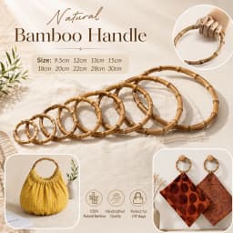 10/14/20PCS 8-25cm Natural Bamboo Bag Handles Handbag Round Ring Handle For Tote Purse Frames DIY Handmade Gift Box Accessories