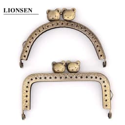 10pcs 8.5CM 10.5CM 12.5CM Cat Metal Purse Frame Handle for Clutch Bag Handbag Accessories Making Kiss Clasp Lock Bronze Bags