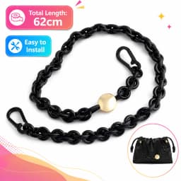 1/3/8PCS Length:62cm Black Acrylic Drawstring Bag Chain For Women Handbag Handles Shoulder Straps Chains Lanyard Accessories