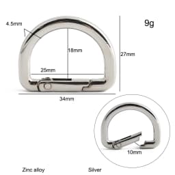 20/50/100PCS 13mm 16mm 19mm 25mm Metal Buckles Spring D Ring Keyring Clasps For Bags Shoulder Hanger Connect Hook Accessories