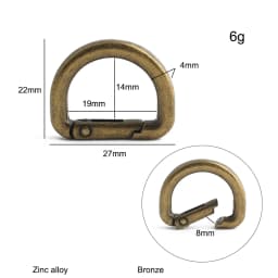 20/50/100PCS 13mm 16mm 19mm 25mm Metal Buckles Spring D Ring Keyring Clasps For Bags Shoulder Hanger Connect Hook Accessories