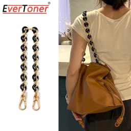 EverToner Acrylic donut metal bag shoulder strap crossbody chain Lo-we flamenco shoulder bag resin versatile decorative chain