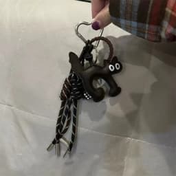 Classic Cute PU Leather Cat Shape Keychain Pendant Lovely Car Key Ring Bag Charm Phone Accessory Trinket