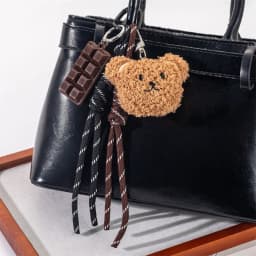 Y2K Braided Rope Bag Pendant High-grade Cute Plush Bear Keychain Pendant Fashion Bag Accessories for Women