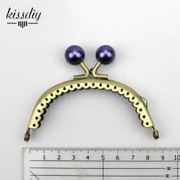 KISSDIY 10 pcs 8.5cm Metal purse frame antique Bronze Candy pearl Kiss Clasp Metal Coin Pattern DIY Bag Accessorie