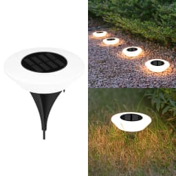1/4 PCS Solar Ground Lights, Cool White/Warm , IP65 Waterproof Outdoor LED Buried Lights for Garden Pathway Lawn