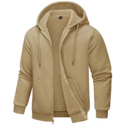 TACVASEN Big Pockets Fleece Lining Hoodies Mens Hooded Coats Full Zip Up Casual Hoodie Jackets Athlete Running Hiking Sportswear