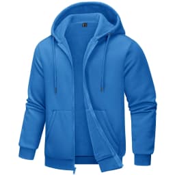TACVASEN Big Pockets Fleece Lining Hoodies Mens Hooded Coats Full Zip Up Casual Hoodie Jackets Athlete Running Hiking Sportswear