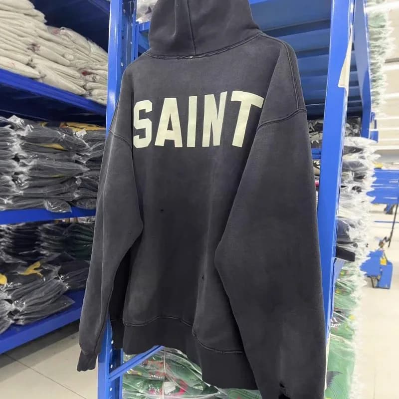 Worn-In Washed Oversized Fleece Lined Casual Commute Hoodie Youth Couple Cotton Sweatshirt Printed Design Spring Season
