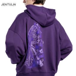 Streetwear Men Ghost wheel Zipper Hoodie Phantasmagoria Graphic Zip Hooded Pullover Sweatshirt Hip Hop Jacket Y2K Clothing Tops
