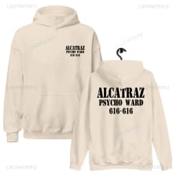 Alcatraz Psycho Ward 616 616 Halloween Graphic Hoodie A Clockwork Orange Woman Man Full-length Novel Pullover Camisetas