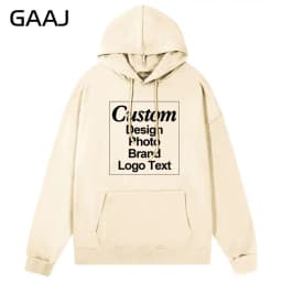 GAAJ Custom Hoodie Sweatshirt 260gsm Lightweight Soft 21 Colors Personalized Print Brand Logo Text Photo Men Women Unisex
