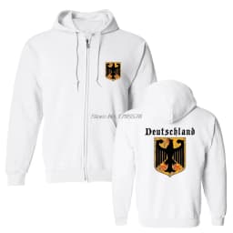 Deutschland Flag Crest Germany Eagle Socceres Footballer Hoodie Men Cotton Fleece Men Sweatshirts Jackets Tops