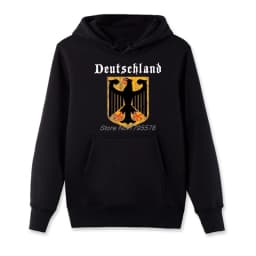 Deutschland Flag Crest Germany Eagle Socceres Footballer Hoodie Men Cotton Fleece Men Sweatshirts Jackets Tops