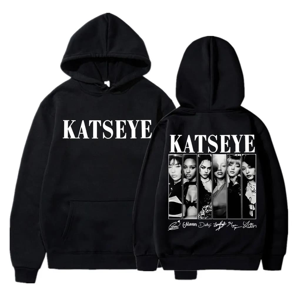 Limted Kpop Katseye Print Hoodies Vintage Trendy Men Women Y2k Hoody Sweatshirt Fleece Oversized Tracksuit Streetwear Fans Gifts