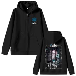Ado World Tour 2025 Hibana Zipper Hoodie Men Women Fashion Japanese Style Zip Up Jacket Unisex Casual Vintage Zip Up Sweatshirt
