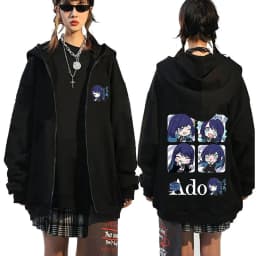 Ado World Tour 2025 Hibana Zipper Hoodie Men Women Fashion Japanese Style Zip Up Jacket Unisex Casual Vintage Zip Up Sweatshirt
