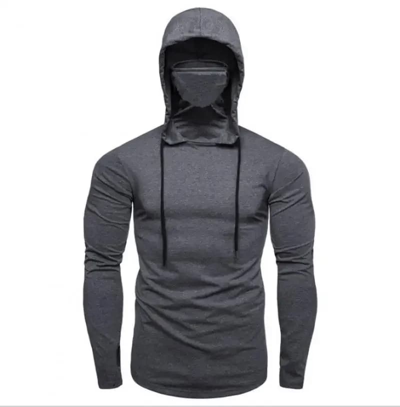 2027 Men Solid Color Hoodies Autumn Leisure Fitness Sweatshirt Men's Thin Sweater Hooded Long-Sleeved Hoodie M-5XL