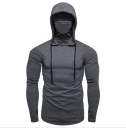 2027 Men Solid Color Hoodies Autumn Leisure Fitness Sweatshirt Men's Thin Sweater Hooded Long-Sleeved Hoodie M-5XL