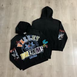Streetwear Patchwork Letter Embroidery Zipper Terry Hooded Hoodie for Men Distressed Hole Cardigan Sweatshirt Jacket Oversized