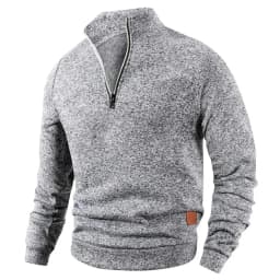 Animal Game Men's Half Zipper Sweatshirts Long Sleeve Solid Pullover Turtleneck Streetwear Warm Jacket Sport Coats Outerwear