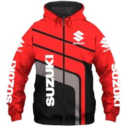 Suzuki Men's Outdoor Motorcycle Hoodie Cycling Sports Zipper Sweatshirt Fashionable Street Print Graphic Casual Men's Hoodie