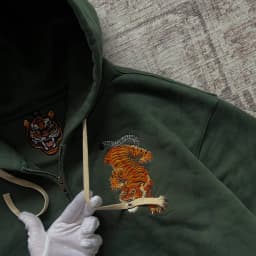 Y2K Grey Wolf Embroidered Hoodie Fashion Hip Hop Unisex Double Zipper Sweatshirts Oversized Vintage Harajuku Dark Street Jacket
