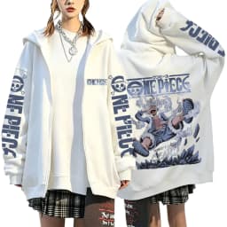 One Piece Luffy Wanted Notice 2026 New Japanese Anime Fashion Y2K Men's Trendy Casual Sportswear Men's Couple Style Coat