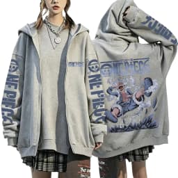 One Piece Luffy Wanted Notice 2026 New Japanese Anime Fashion Y2K Men's Trendy Casual Sportswear Men's Couple Style Coat