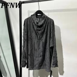PFNW Men's Darkwear T-shirt Streetwear Breathable Loose High Necked Sweaters Popular Tide Hollow Out Design Spring Tops 21Z2946