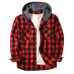 Spring Autumn Men Hoodie Sweatshirt Classic Plaid Casual Button Hooded Long Sleeve Coat Double Pockets Hoodie Men Cardigan Tops