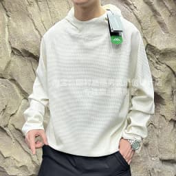 Afashion AMASSRUVE Autumn Winter Couple's Elastic Lightweight Hooded High Collar Sweater Trendy Breathable Polyester Long Sleeve