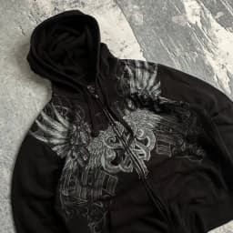 Mens Black Zip Up Hoodie Retro Movie Player Graphic Streetwear Casual Pullover Loose Fit Sweatshirt Mens Fashion Hip Hop Style