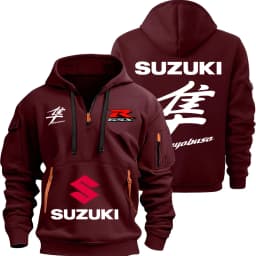 Suzuki Hayabusa Logo Motorcycle Racing Team Men Half Zipper Hoodie Spring Male Sweatshirt 2026 New Sports Men's Pullover Clothes