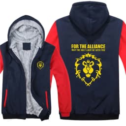 New Winter Warm WOW Hoodie Game Dota 2 Coat ALLIANCE&Horde Jacket Coat Men Thick Fleece Zipper Luminous WOW Sweatshirts