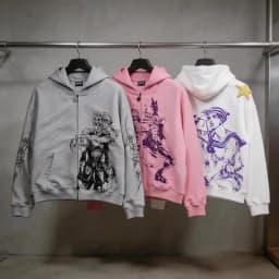 Jojo Bizarre Adventure Star Design Hoodies Women Men Zip Anime Hoodie Harajuku Streetwear Sweatshirt Y2k Men Clothing