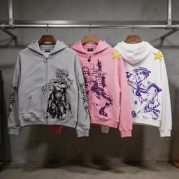 Jojo Bizarre Adventure Star Design Hoodies Women Men Zip Anime Hoodie Harajuku Streetwear Sweatshirt Y2k Men Clothing