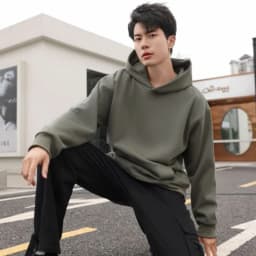 480GSM Winter Men's 100% Cotton Oversized Hoodies No String Casual Streetwear Sporty Hooded Sweatshirts Heavy Fleece Pullovers