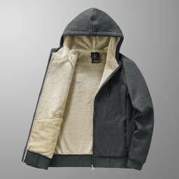 High Quality Male Warm Cashmere hoodies Men Sportswear Jackets Male sweatshirt Fleece Men's Jacket Winter Lamb Fleece hoody Mens