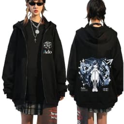Ado World Tour 2025 Hibana Zipper Hoodie Men Women Fashion Japanese Style Zip Up Jacket Unisex Casual Fleece Zip Up Sweatshirt