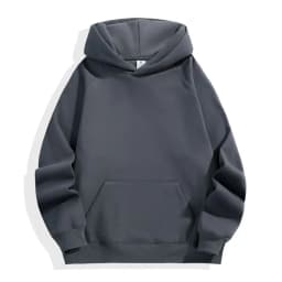 600GSM Men's 100% Cotton Hoodies Korean Style Loose Fit Fleece Hooded Pullover Windproof Casual Oversized Heavy Jumper Sweater