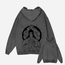 Japanese Anime Jujutsu Kaisen Print Hooded Pullover Men Hip Hop Sweatshirt Vintage Hoodie Harajuku Cotton Sweatshirts